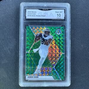 2020‎ Panini Mosaic Jared Cook Green New Orleans Saints #145 GMA 10 GEM Mint